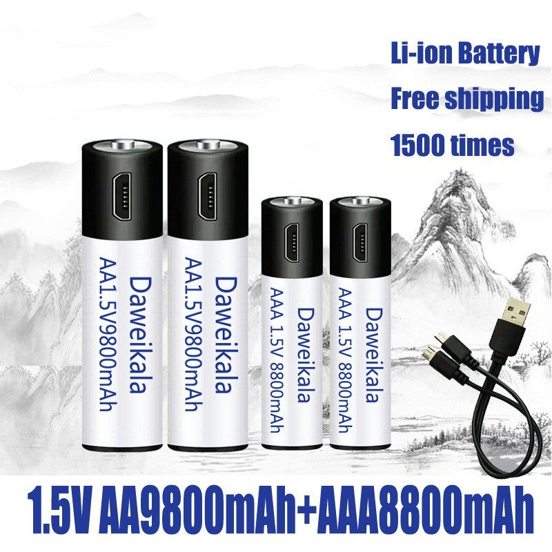 New 15V AA AAA USB Rechargeable Battery