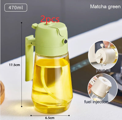 470ML Olive Oil Sprayer Dispenser For Cooking BBQ 2 In 1 Glass Oil