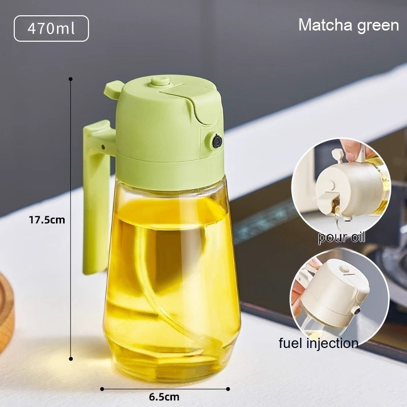 470ML Olive Oil Sprayer Dispenser For Cooking BBQ 2 In 1 Glass Oil