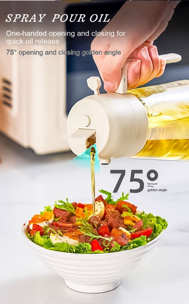 470ML Olive Oil Sprayer Dispenser For Cooking BBQ 2 In 1 Glass Oil