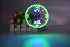 USB Clock Temperature Led Light Fan Mini Fan USB Clock Fan