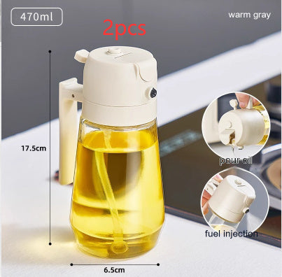 470ML Olive Oil Sprayer Dispenser For Cooking BBQ 2 In 1 Glass Oil