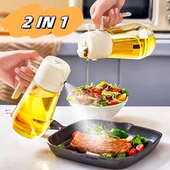 470ML Olive Oil Sprayer Dispenser For Cooking BBQ 2 In 1 Glass Oil