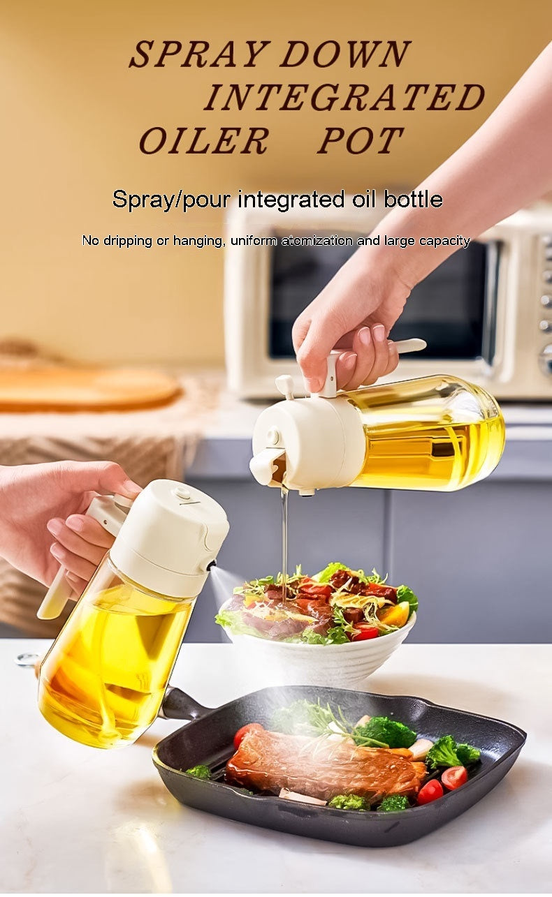 470ML Olive Oil Sprayer Dispenser For Cooking BBQ 2 In 1 Glass Oil