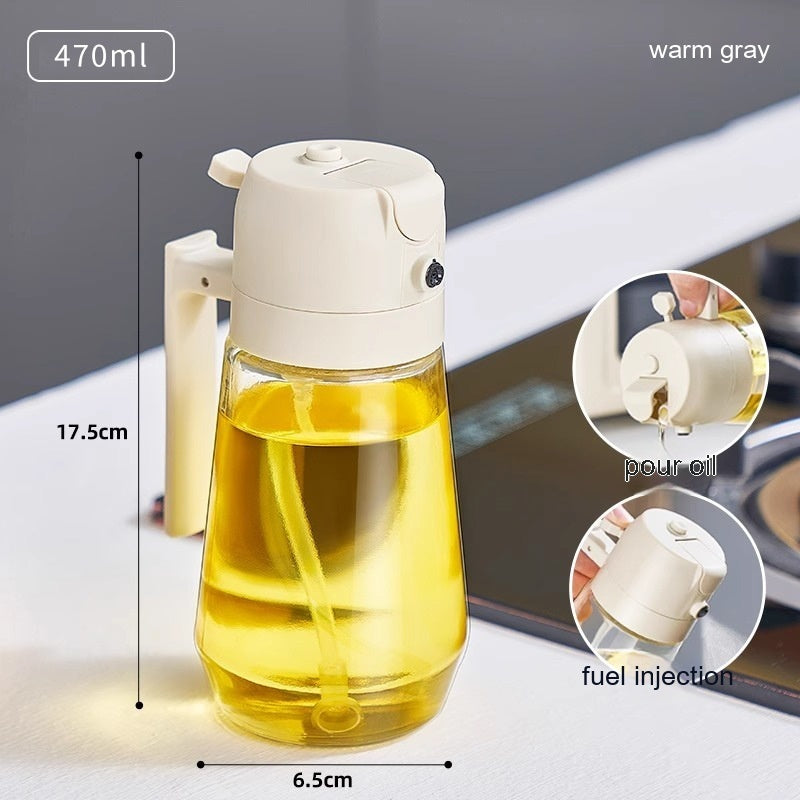 470ML Olive Oil Sprayer Dispenser For Cooking BBQ 2 In 1 Glass Oil